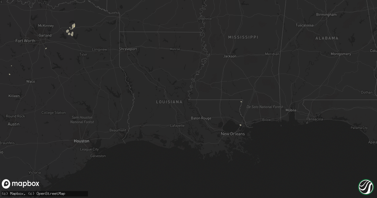 Hail map in Louisiana on July 11, 2023