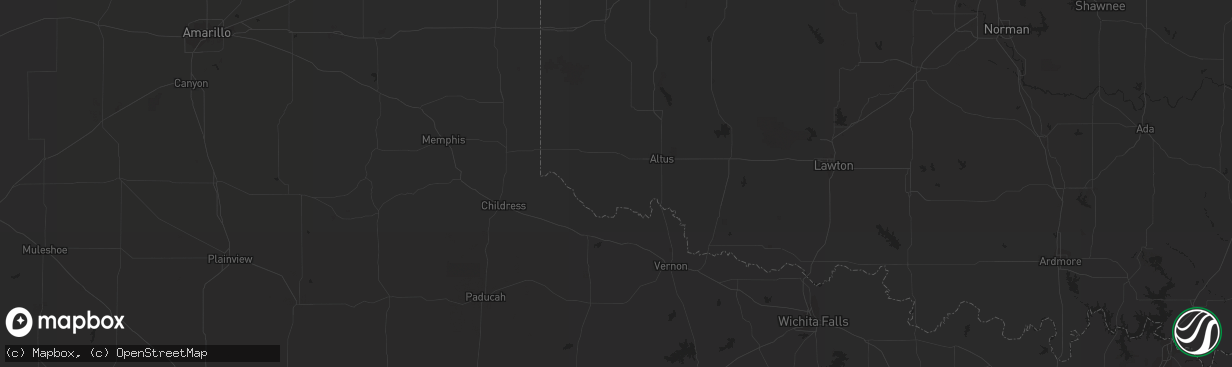 Hail map in Lubbock, TX on July 11, 2023