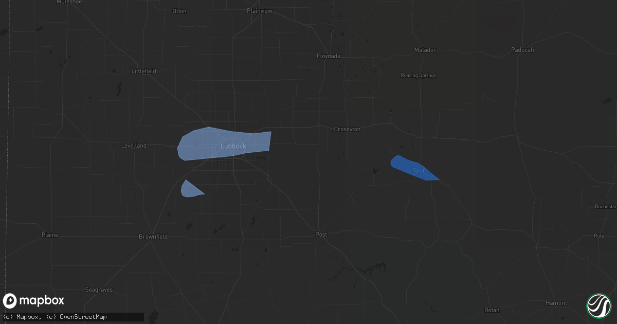 Hail map in Meadow, TX on July 11, 2023