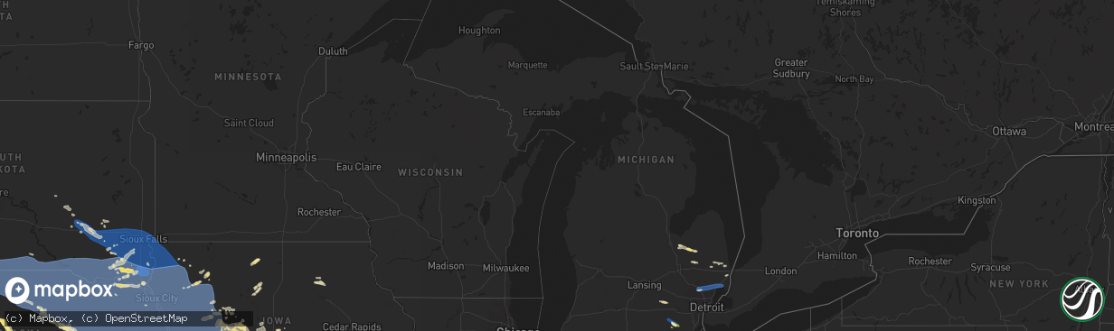 Hail map in Michigan on July 11, 2023