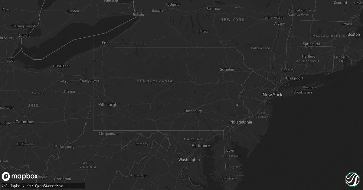 Hail map in Pennsylvania on July 11, 2023