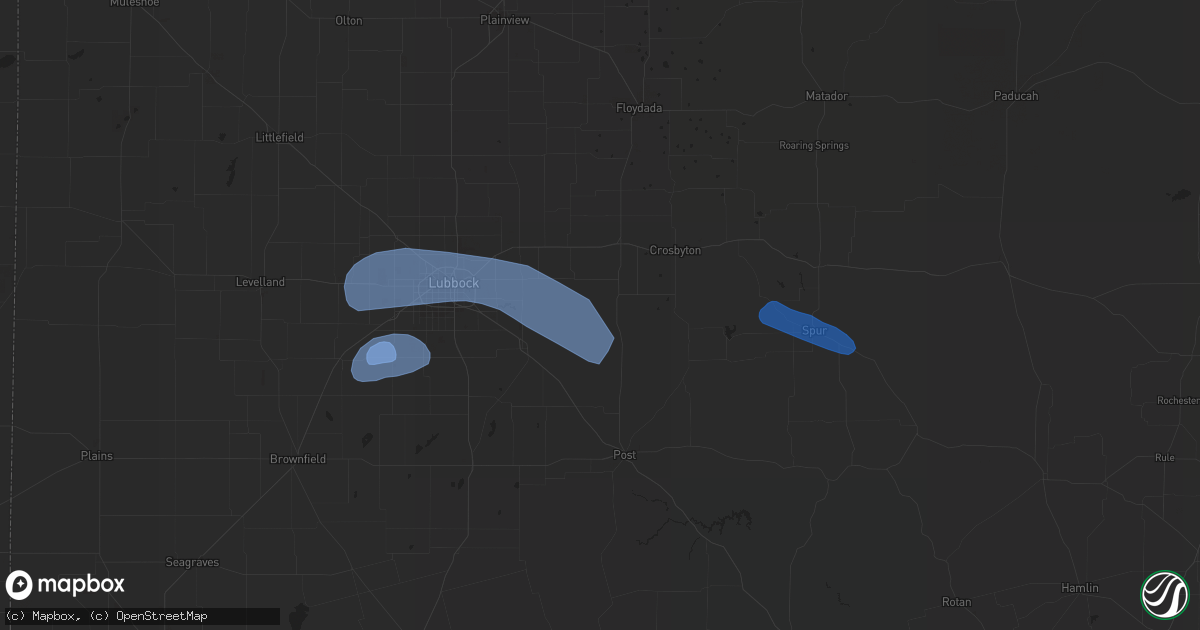 Hail map in Ropesville, TX on July 11, 2023