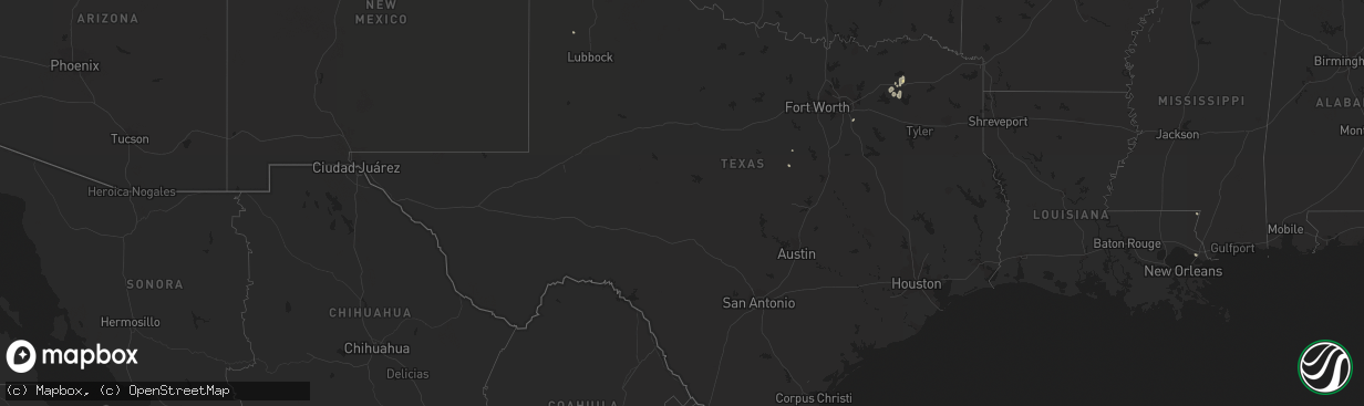 Hail map in Texas on July 11, 2023