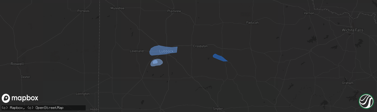 Hail map in Wilson, TX on July 11, 2023