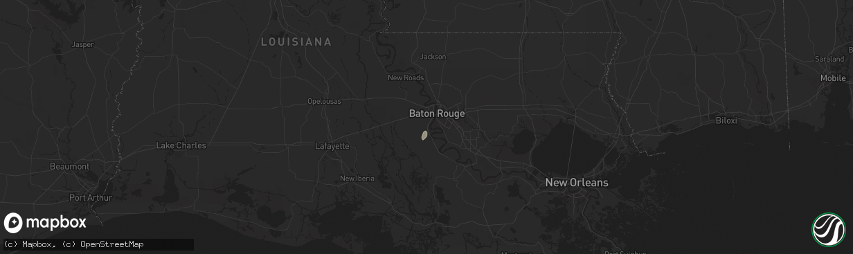 Hail map in Addis, LA on July 11, 2024