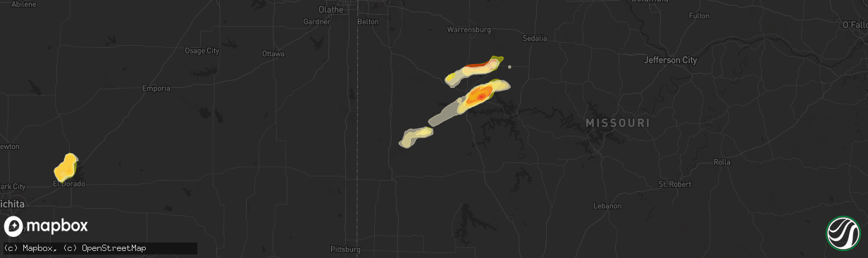 Hail map in Appleton City, MO on July 11, 2024