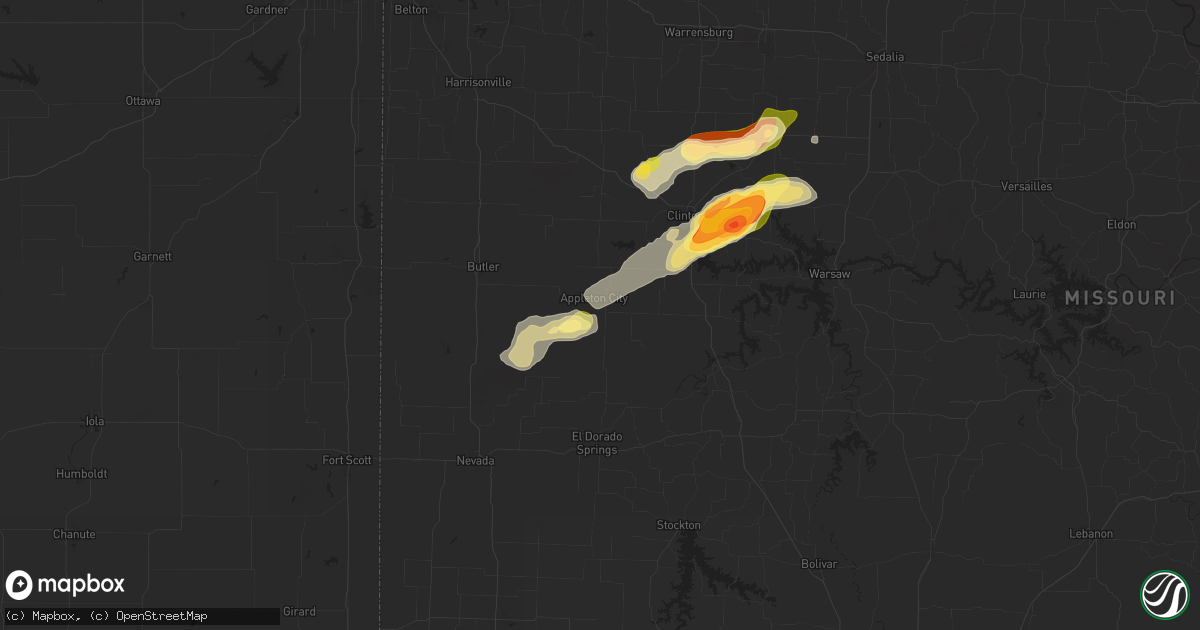 Hail map in Appleton City, MO on July 11, 2024