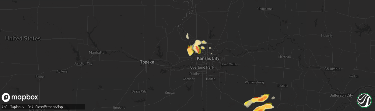 Hail map in Basehor, KS on July 11, 2024