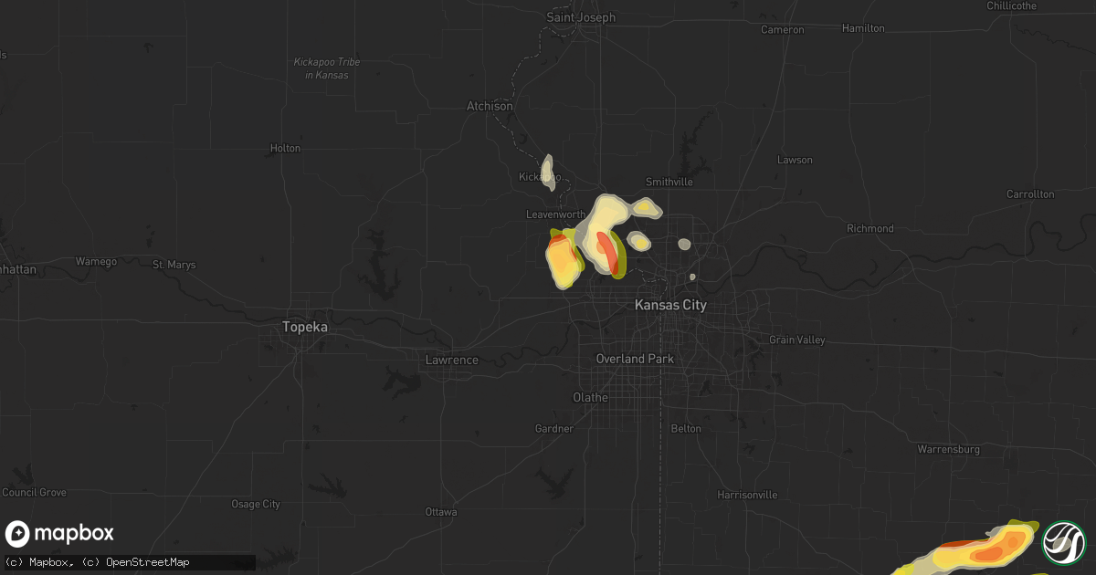 Hail map in Basehor, KS on July 11, 2024