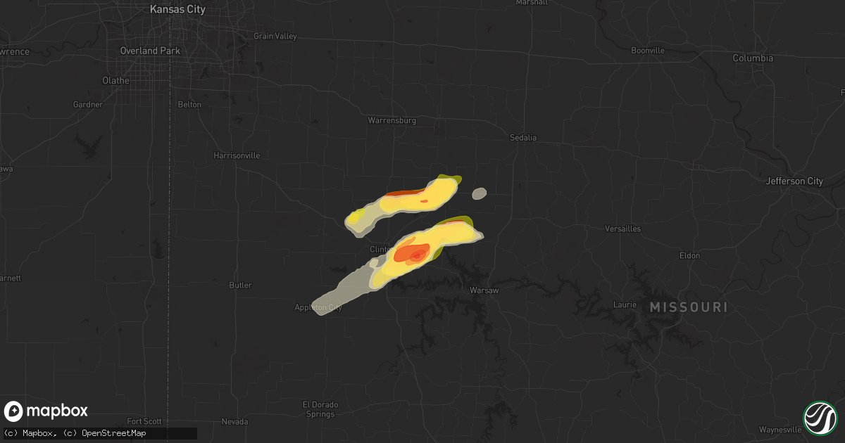 Hail map in Calhoun, MO on July 11, 2024