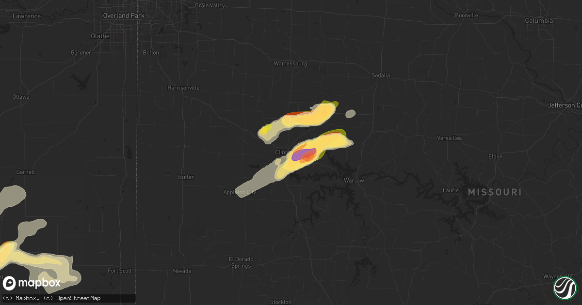 Hail map in Clinton, MO on July 11, 2024