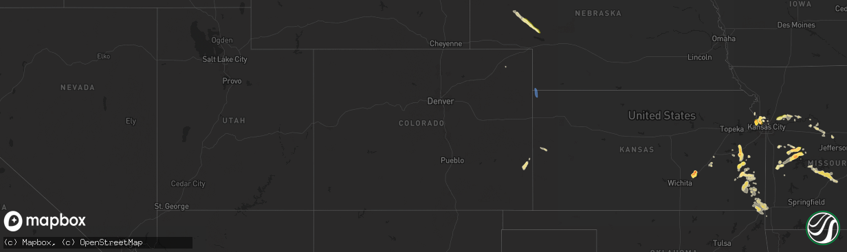 Hail map in Colorado on July 11, 2024