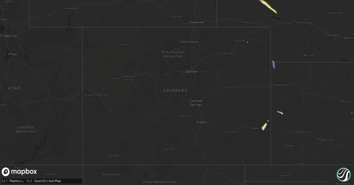 Hail map in Colorado on July 11, 2024