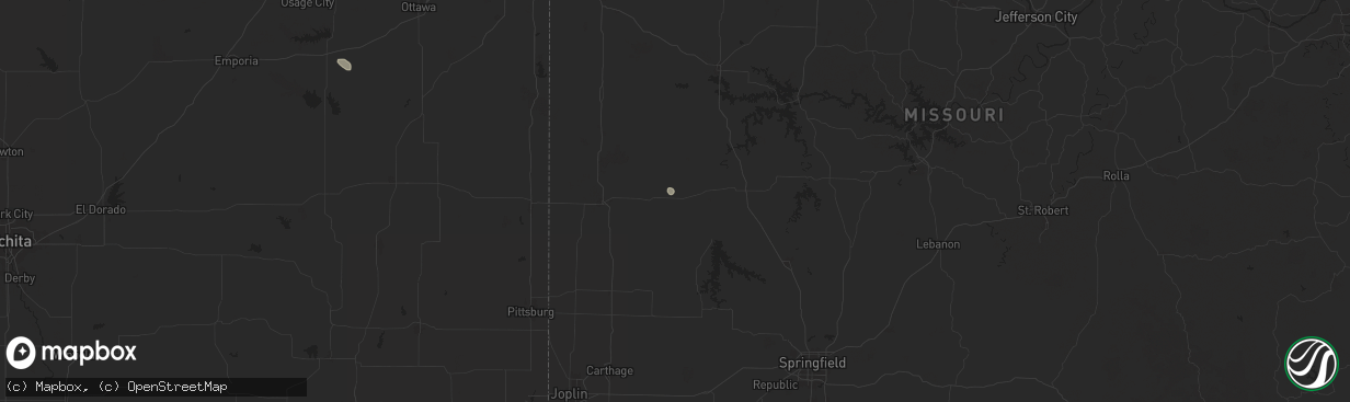 Hail map in El Dorado Springs, MO on July 11, 2024