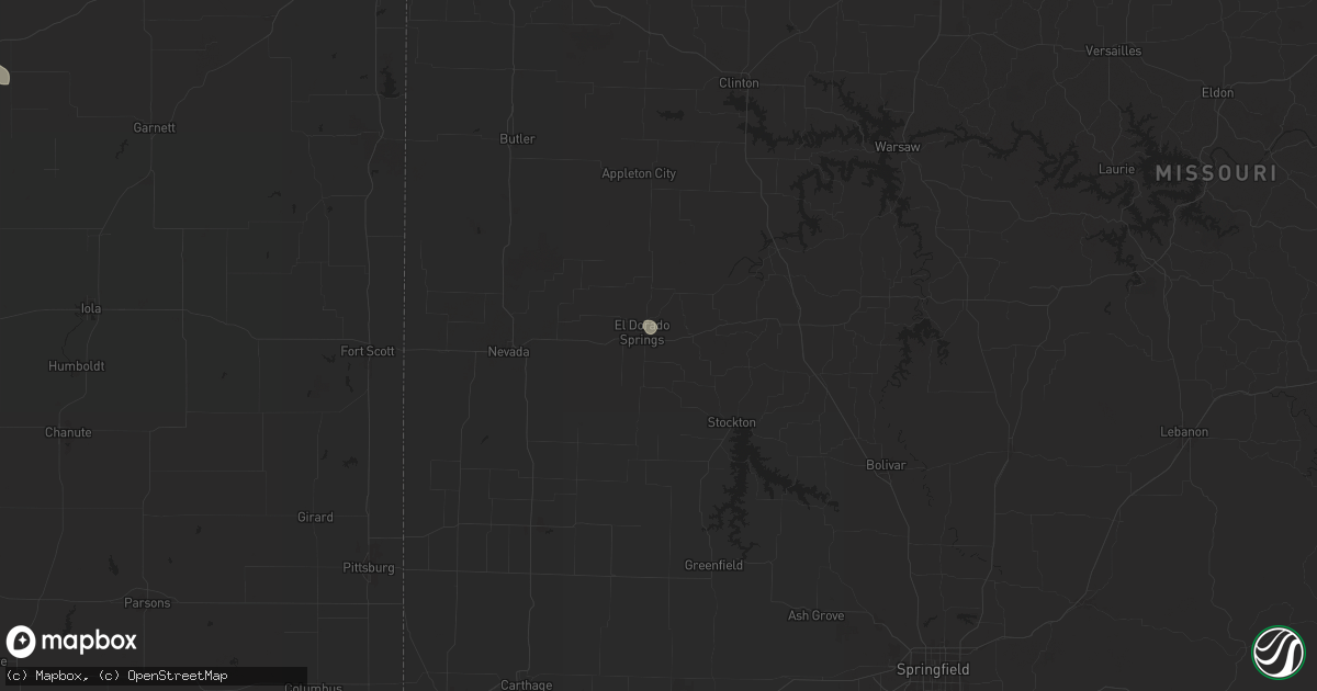 Hail map in El Dorado Springs, MO on July 11, 2024