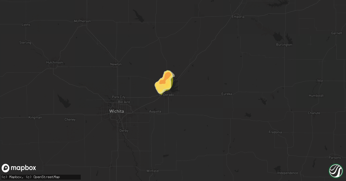 Hail map in El Dorado, KS on July 11, 2024