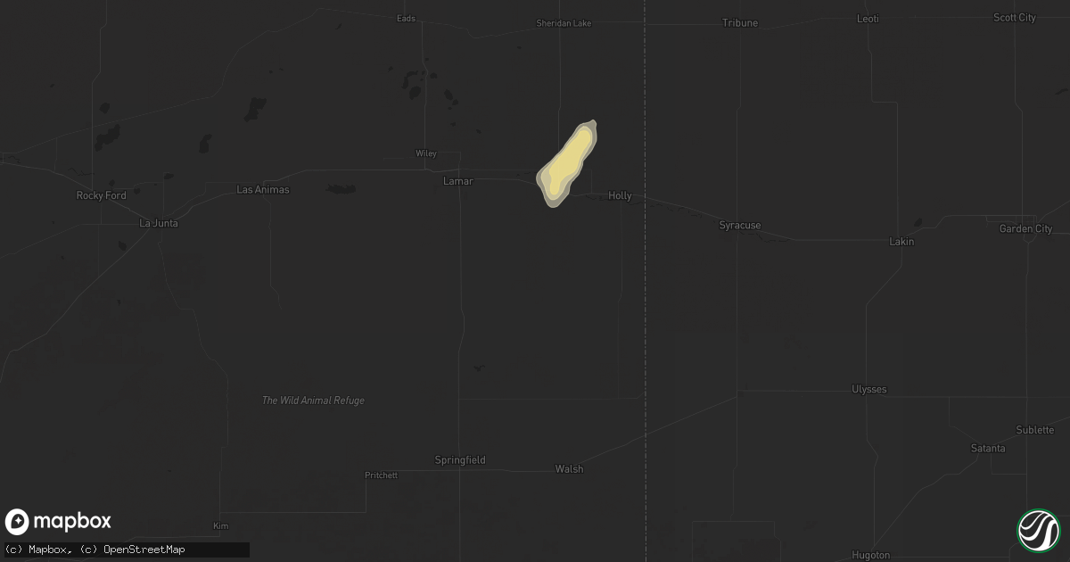 Hail map in Granada, CO on July 11, 2024