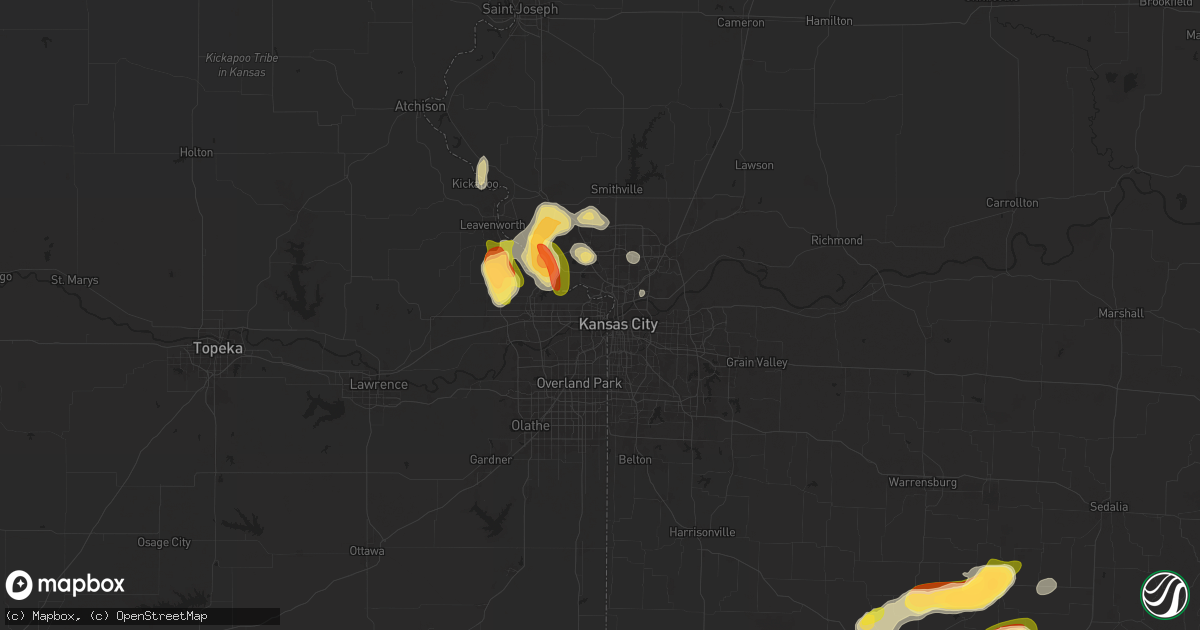 Hail map in Kansas City, KS on July 11, 2024