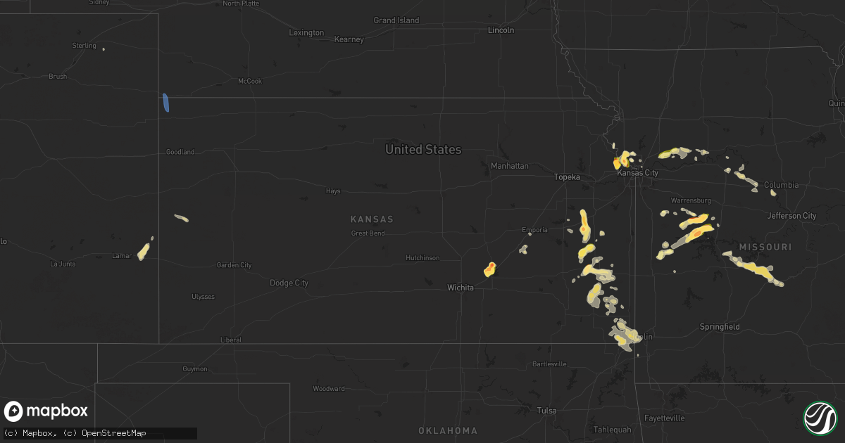 Hail map in Kansas on July 11, 2024