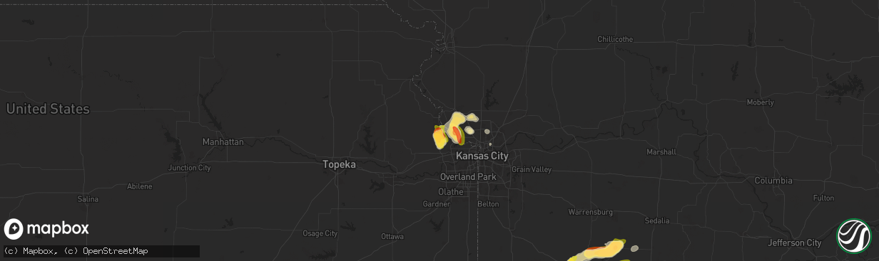 Hail map in Lansing, KS on July 11, 2024