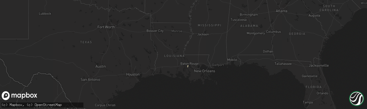 Hail map in Louisiana on July 11, 2024