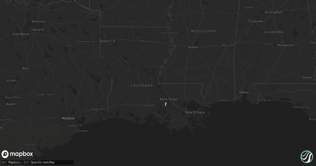 Hail map in Louisiana on July 11, 2024