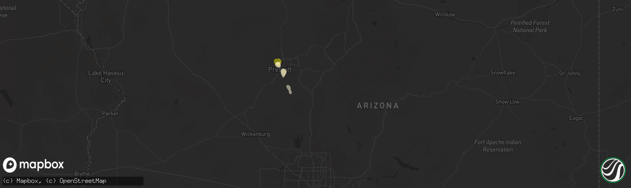 Hail map in Mayer, AZ on July 11, 2024