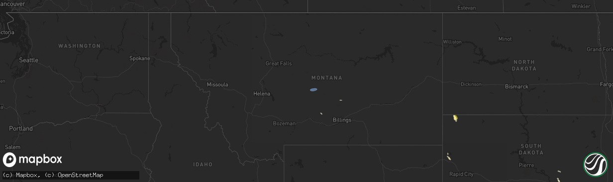 Hail map in Montana on July 11, 2024