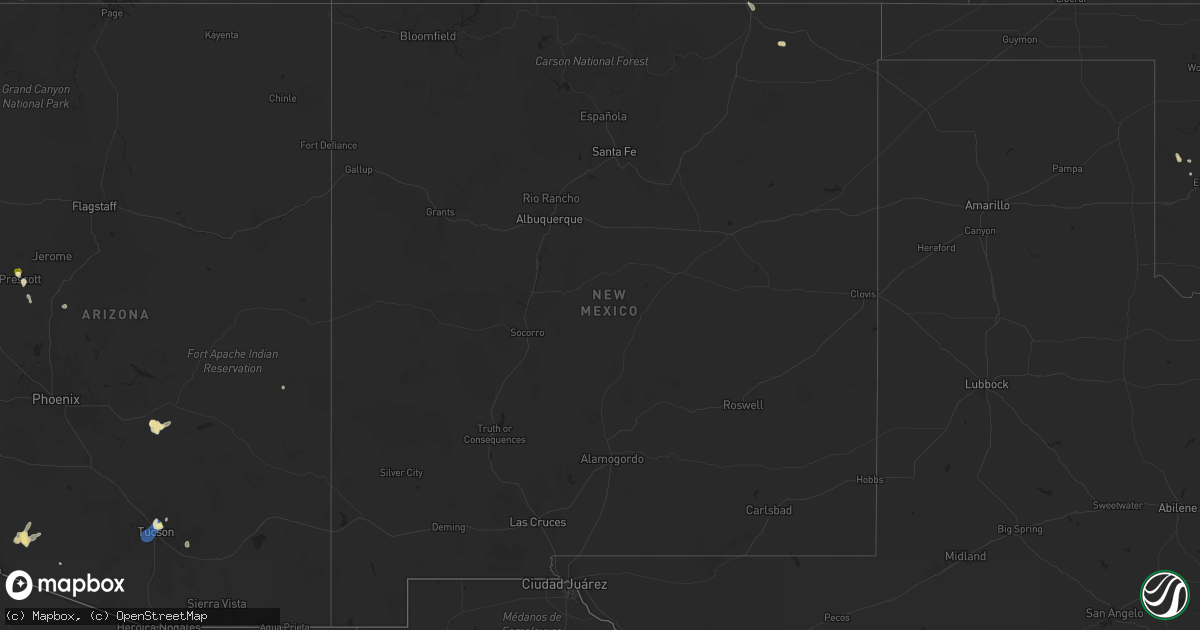Hail map in New Mexico on July 11, 2024