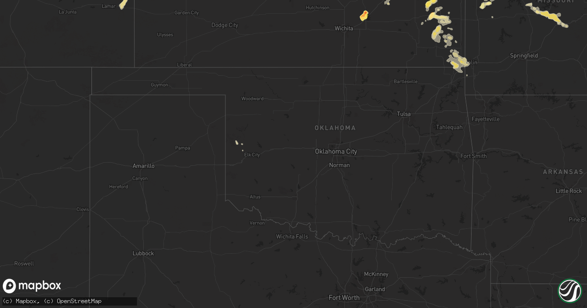 Hail map in Oklahoma on July 11, 2024