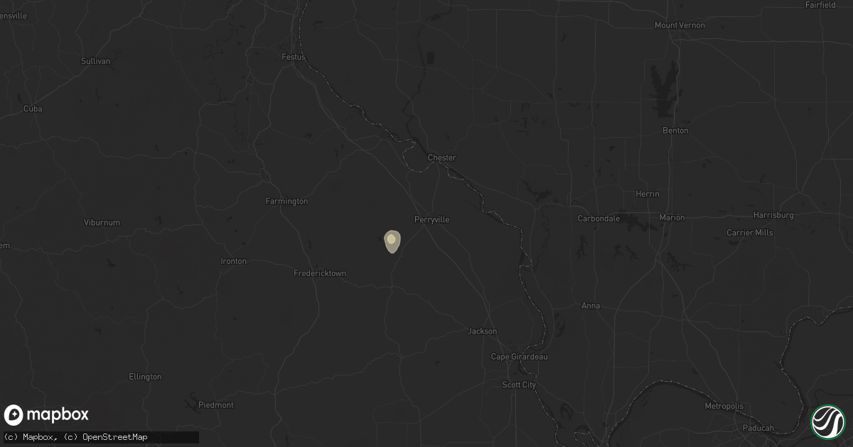 Hail map in Perryville, MO on July 11, 2024