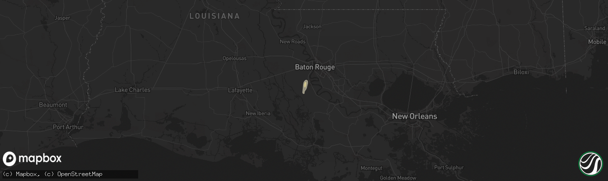 Hail map in Plaquemine, LA on July 11, 2024