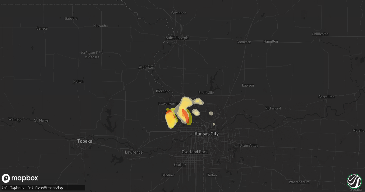 Hail map in Platte City, MO on July 11, 2024
