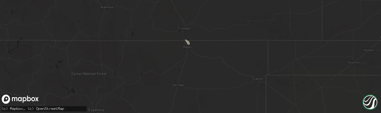 Hail map in Raton, NM on July 11, 2024