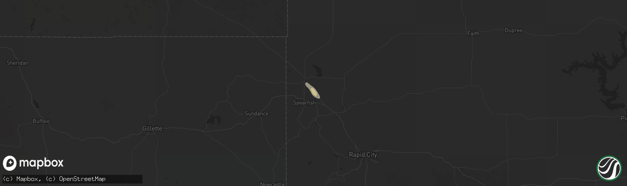 Hail map in Saint Onge, SD on July 11, 2024