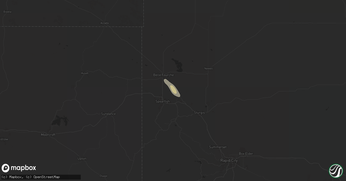 Hail map in Saint Onge, SD on July 11, 2024