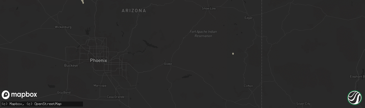 Hail map in San Carlos, AZ on July 11, 2024