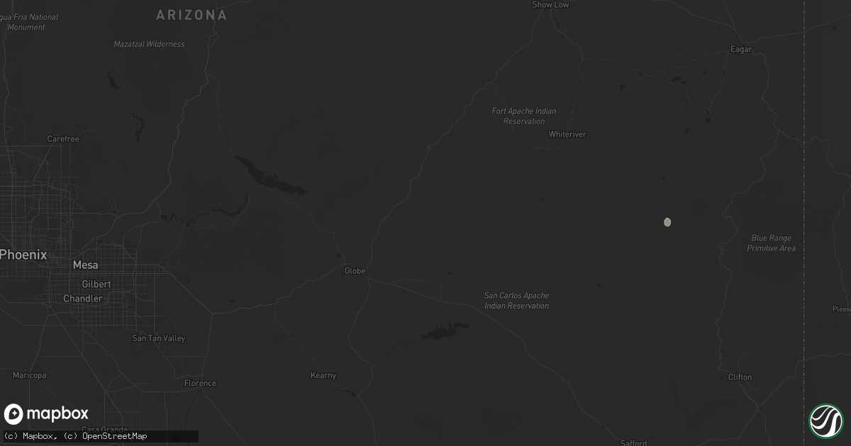 Hail map in San Carlos, AZ on July 11, 2024