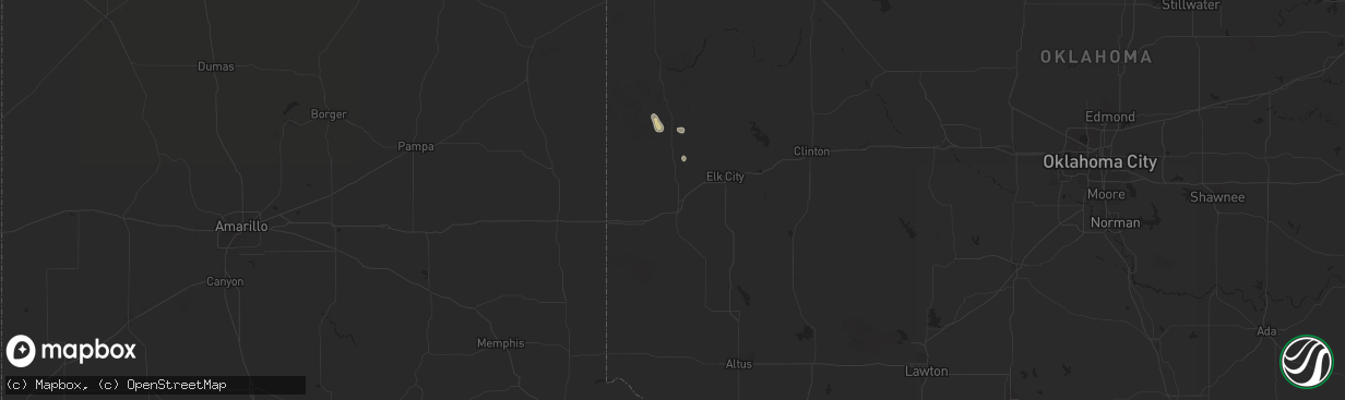 Hail map in Sayre, OK on July 11, 2024