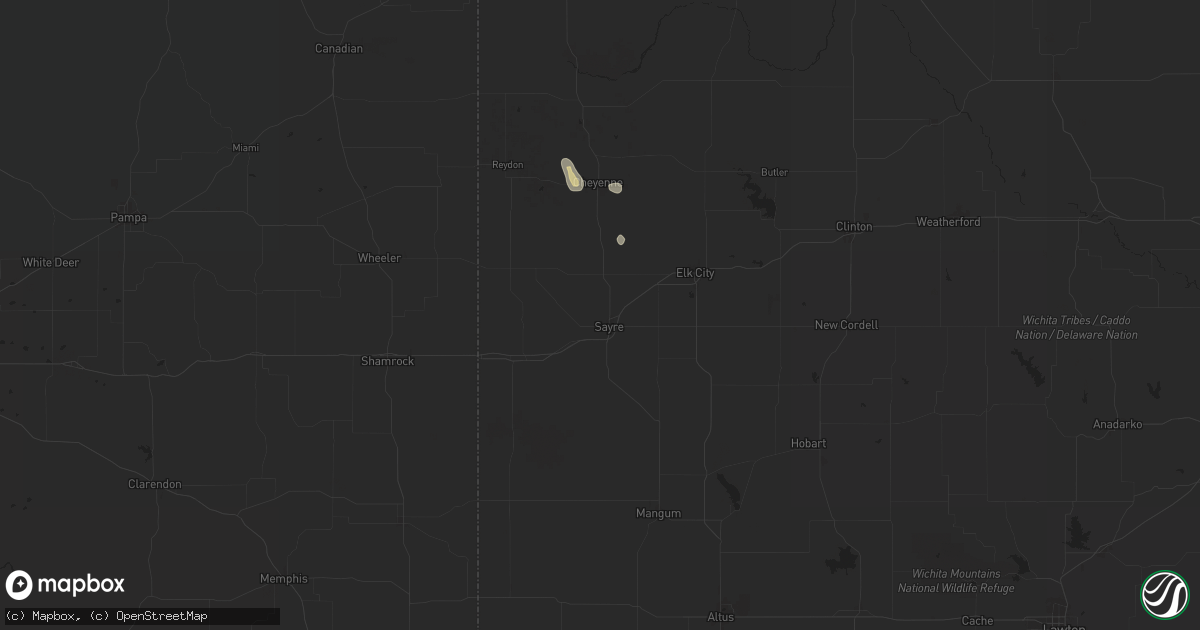 Hail map in Sayre, OK on July 11, 2024