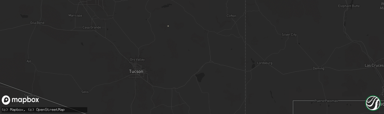 Hail map in Willcox, AZ on July 11, 2024