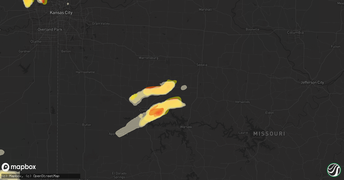 Hail map in Windsor, MO on July 11, 2024