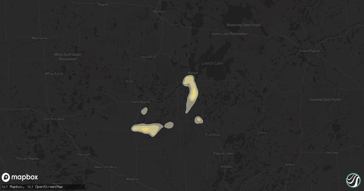 Hail map in Akeley, MN on July 11, 2025