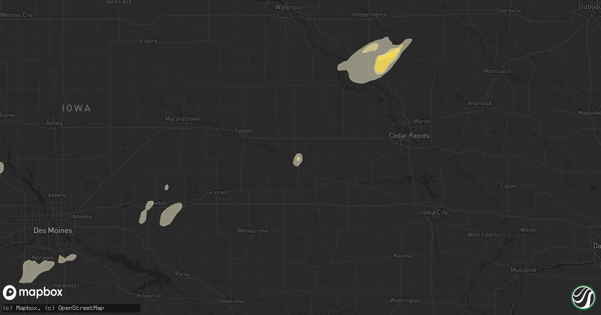 Hail map in Belle Plaine, IA on July 11, 2025