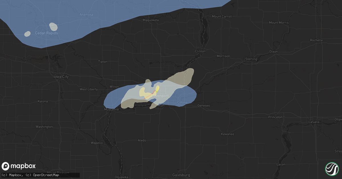 Hail map in Bettendorf, IA on July 11, 2025