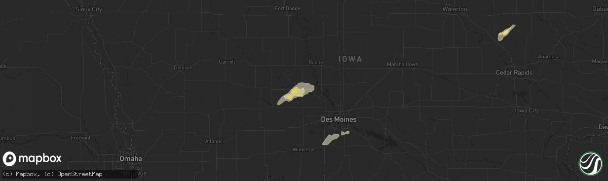 Hail map in Bouton, IA on July 11, 2025