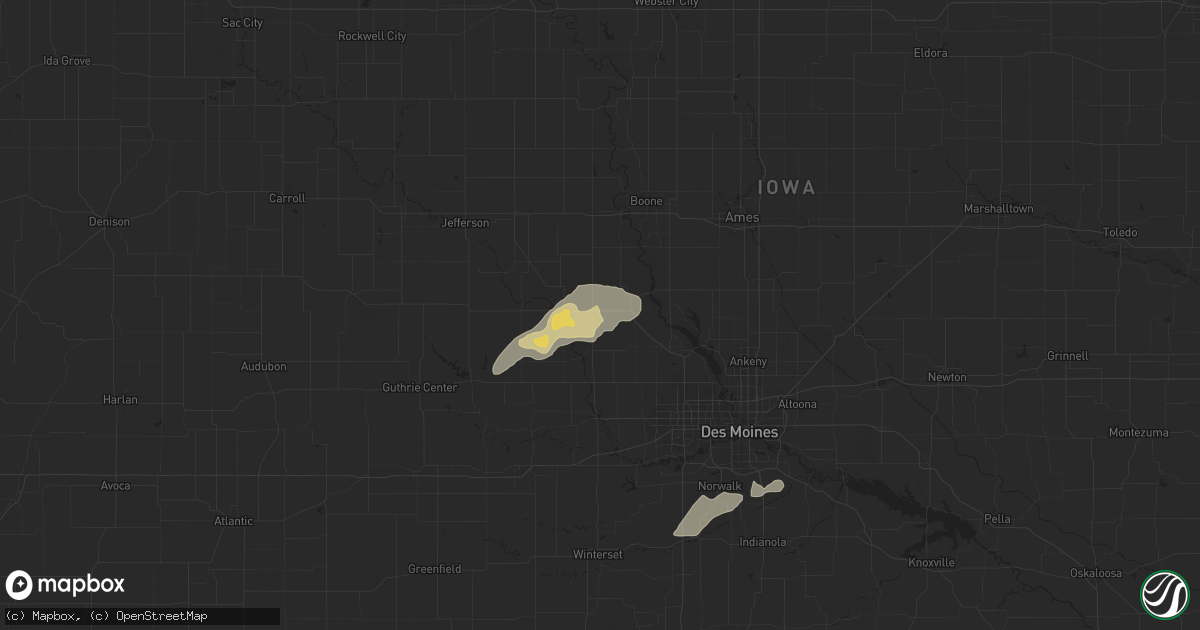 Hail map in Bouton, IA on July 11, 2025