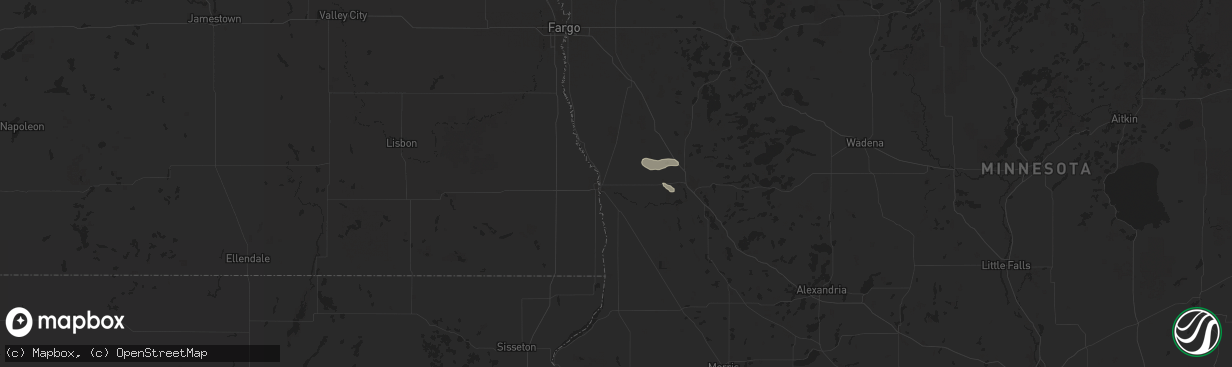 Hail map in Breckenridge, MN on July 11, 2025