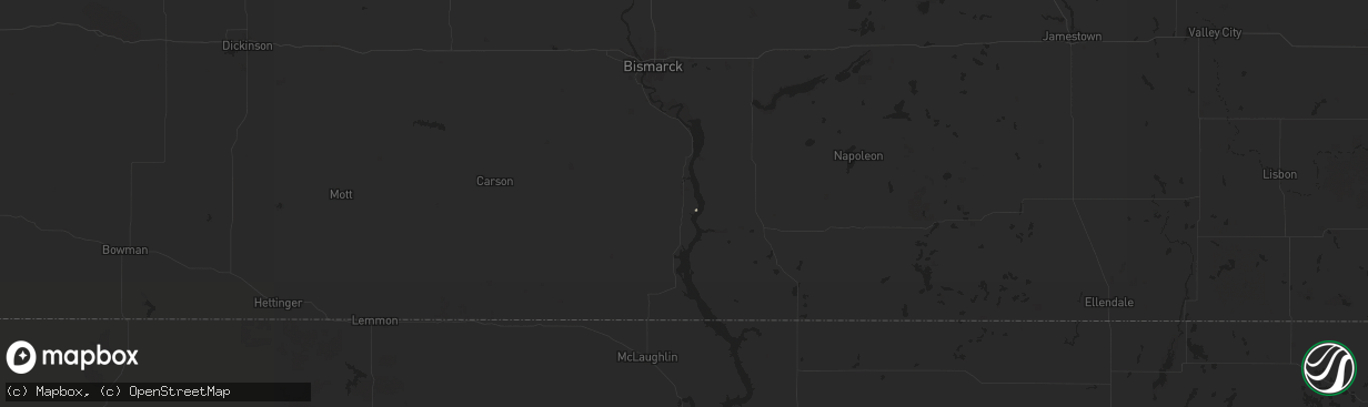 Hail map in Cannon Ball, ND on July 11, 2025