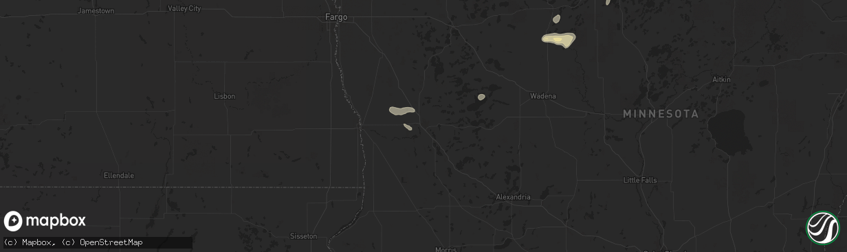 Hail map in Fergus Falls, MN on July 11, 2025